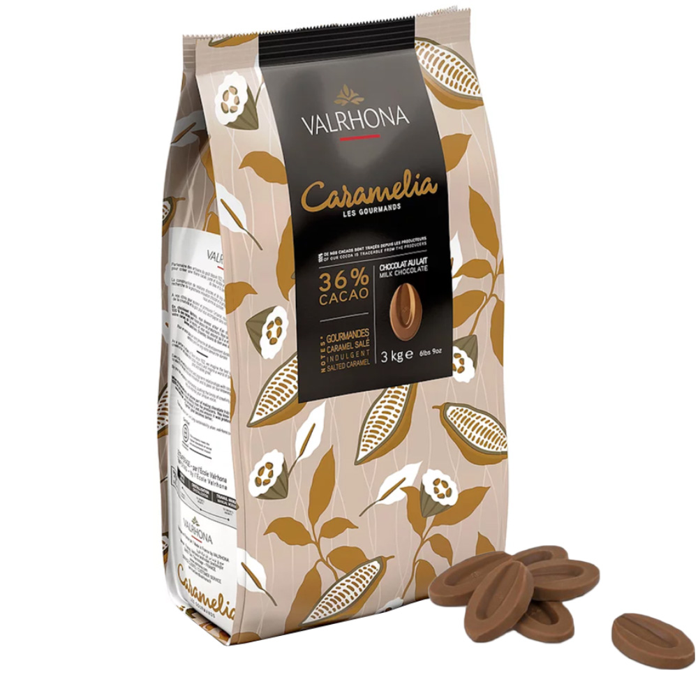 Valrhona Milk Caramelia 36% Feves, 3 Kgs.