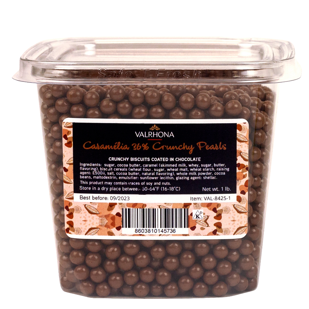 Valrhona Milk Caramelia Crunchy Pearls, 1 Lb.