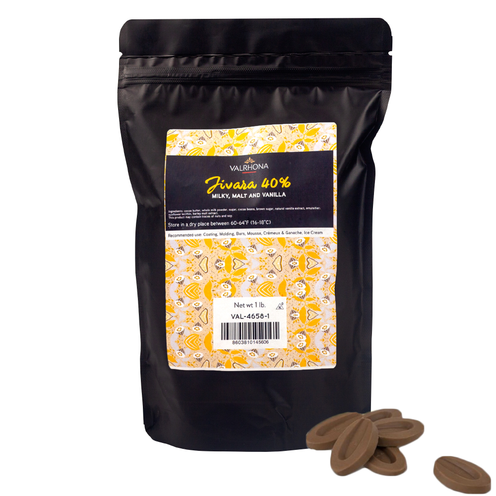 Valrhona Milk Jivara 40% Feves, 1 Lb.