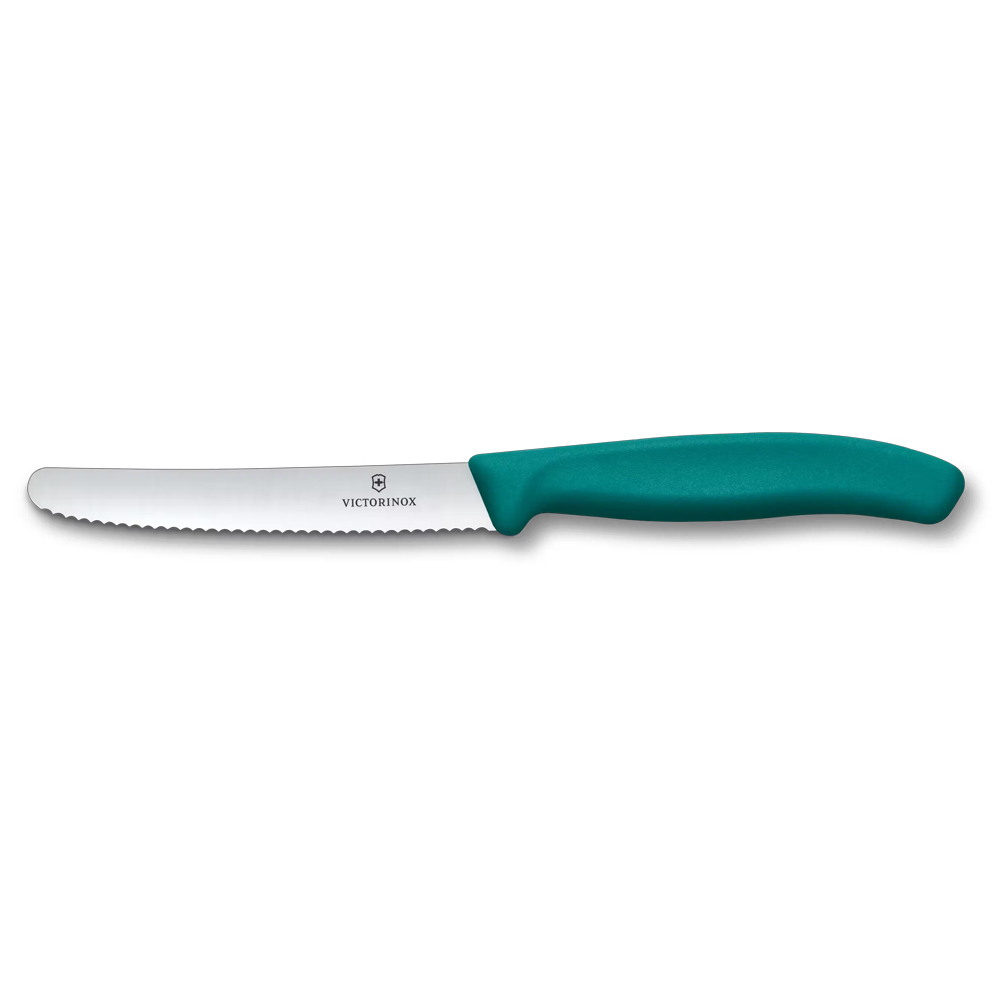 Victorinox Green Serrated Utility Knife, 4-1/2" Blade