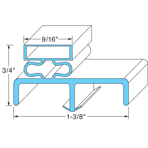 Victory OEM # 50356401, Rubber Magnetic Door Gasket - 25" x 62 1/4"