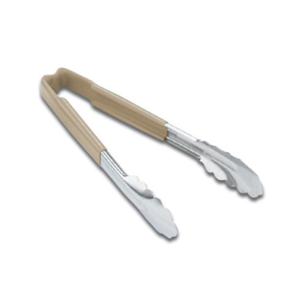 Vollrath Kool Touch Color-Coded Tongs 12"  Tan