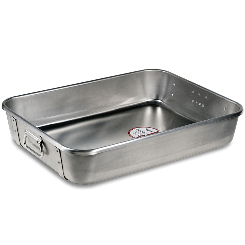 Vollrath Reinforced Roast & Bake Pan with 2 Steel Bands. Heavy Ga. Aluminum 18" x 24" x 4-3/4" High, 28Qt. Capacity