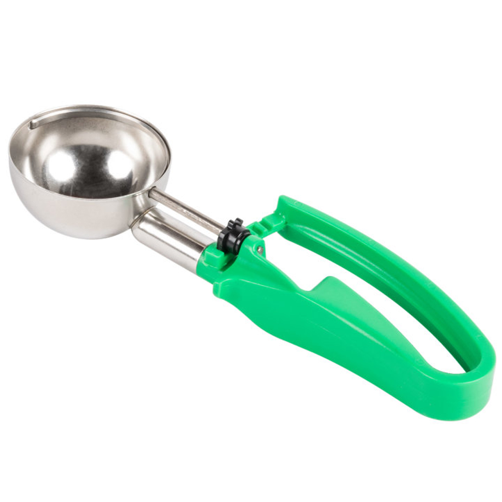 Vollrath Stainless Steel Disher with Green Handle, #12