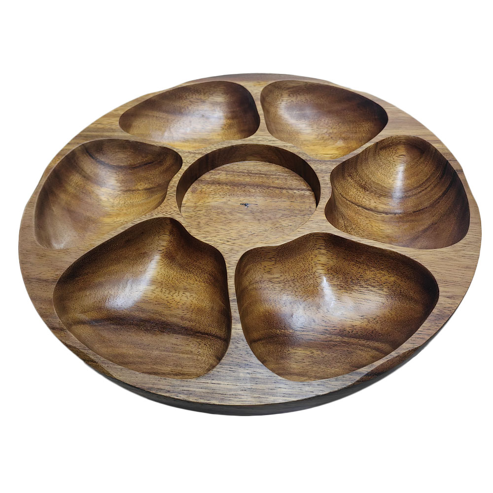 Vollum 6 Compartment Pu Pu Platter, 14" Diameter