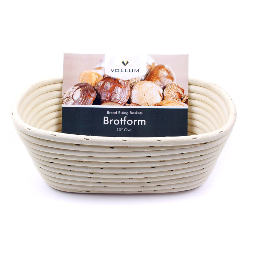 Vollum Brotform Oval Proofing Basket 10" x 7" x 3.5" High, 1 lb