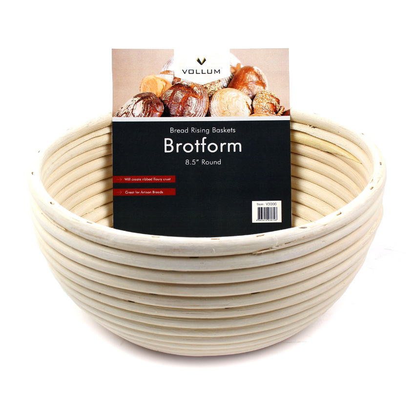 Vollum Brotform Round Proofing Basket 8.5" x 3", 1 lb