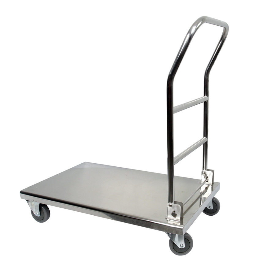 Vollum Folding Platform Trolley All Stainless Steel 20-1/2" x 32"