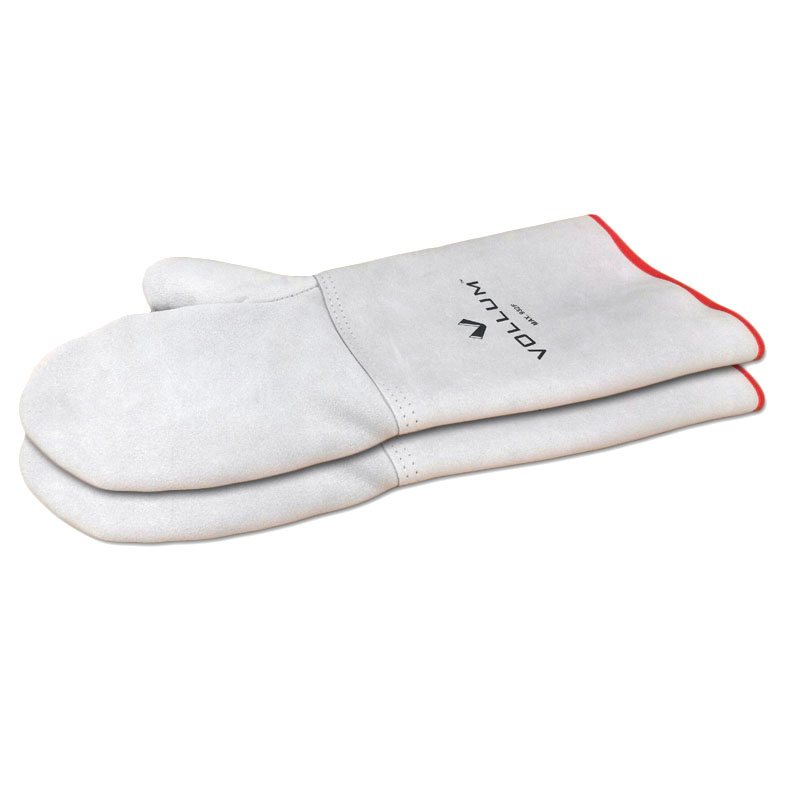 Vollum High Heat Leather Oven Mitts, Resistant to 932F - 14"