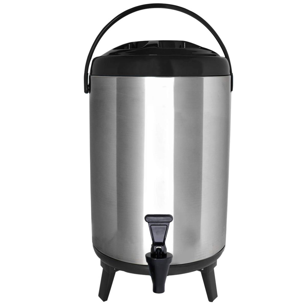 Vollum Stainless Steel Insulated Liquid Dispenser - 10 Liter, Black