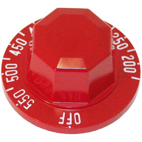 Vulcan Hart OEM # 00-418060-00002 / 418060-00002 / 418060-2, 2" Red Oven Thermostat Dial (Off, 200-550)