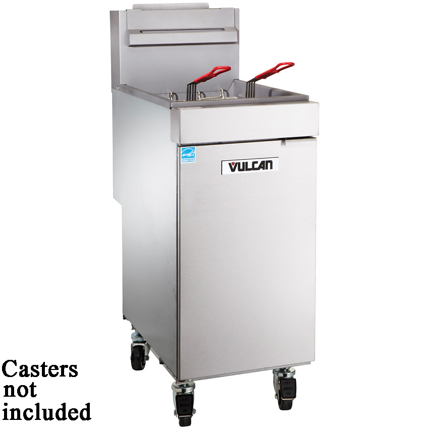 Vulcan VEG35 Free Standing Entry Level Gas Fryer 35-40 Lbs. Oil Capacity - Millivolt Control