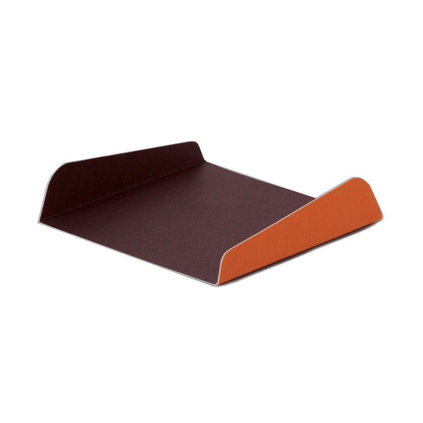 Welcome Home Brands Brown/Orange Square Cake Presentation Plate - Case of 500