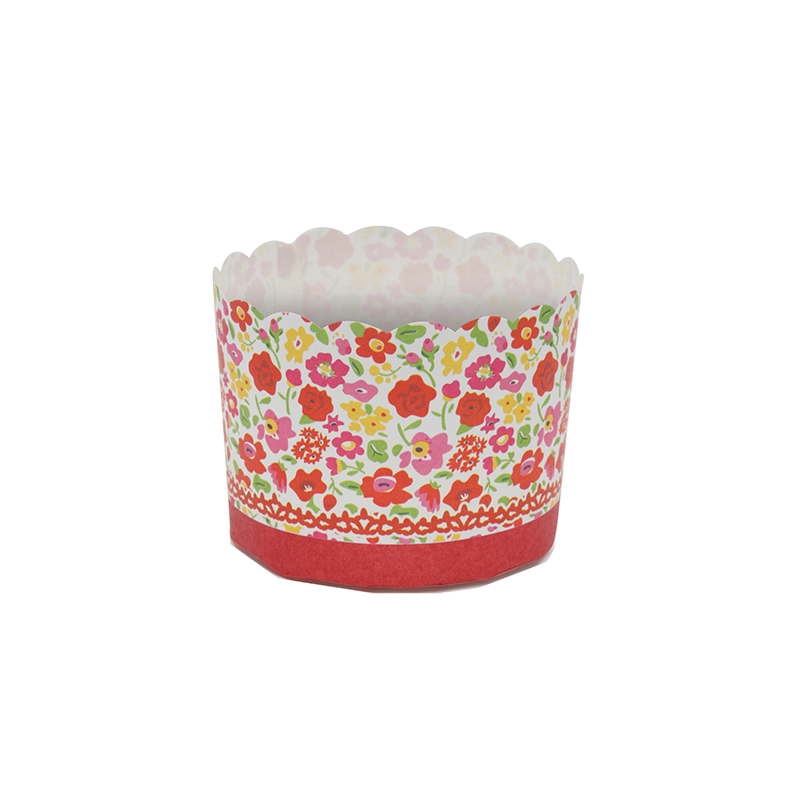 Welcome Home Brands Red Flower Disposable Paper Baking Cup, 5.1 Oz, Diam. x High, Pack of 100