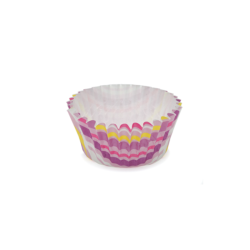 Welcome Home Brands Stripe Purple Ruffled Cupcake Cup, 2" Dia. x 1.2" High, Case of 1800