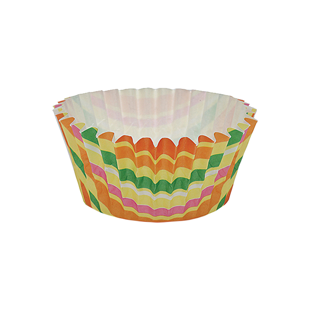 Welcome Home Brands Stripe Yellow Ruffled Cupcake Cup, 2"Dia. x 1.2"H, Case of 1800