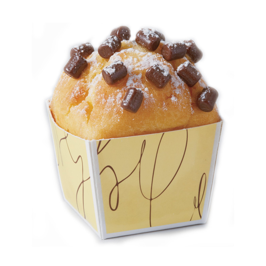 Welcome Home Brands Yellow Script Cube Paper Baking Cup, 2.9 Oz., L x W x H, Pack of 50