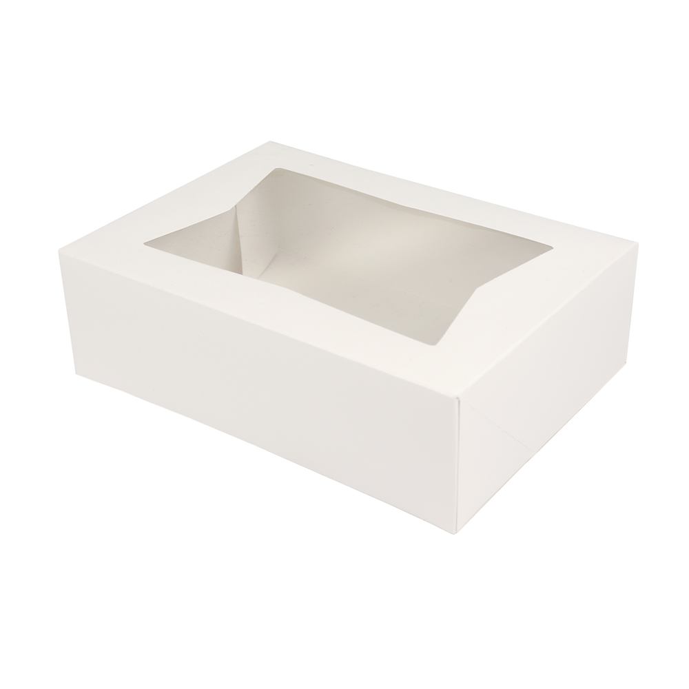White Pie Box with Window, 8" x 5.75" x 2.5" - Pack Of 5