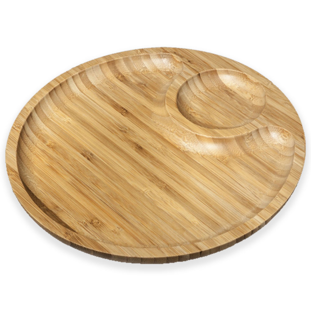 Wilmax Natural Bamboo 2 Section Platter 8" (20.5 Cm)