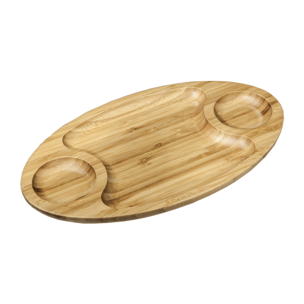 Wilmax WL-771040/A Bamboo 3 Section Platter 16" x 9" (40.5 CM x 23 CM)