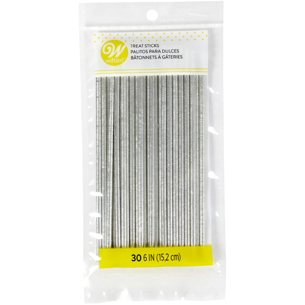 Wilton 6" Silver Foil Treat Sticks, Pack of 30