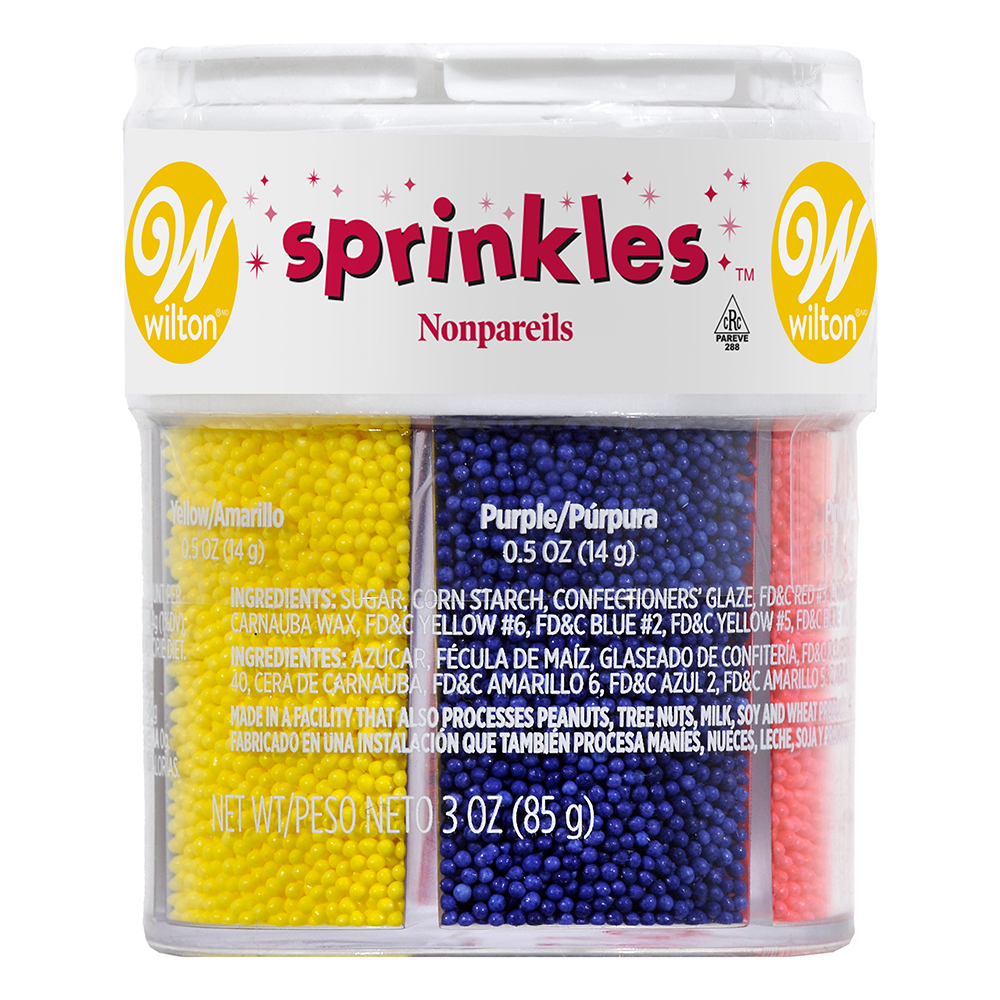Wilton 6 Cell Nonpareil Sprinkles, 3 oz. Sprinkle Mixes, Candy Shapes