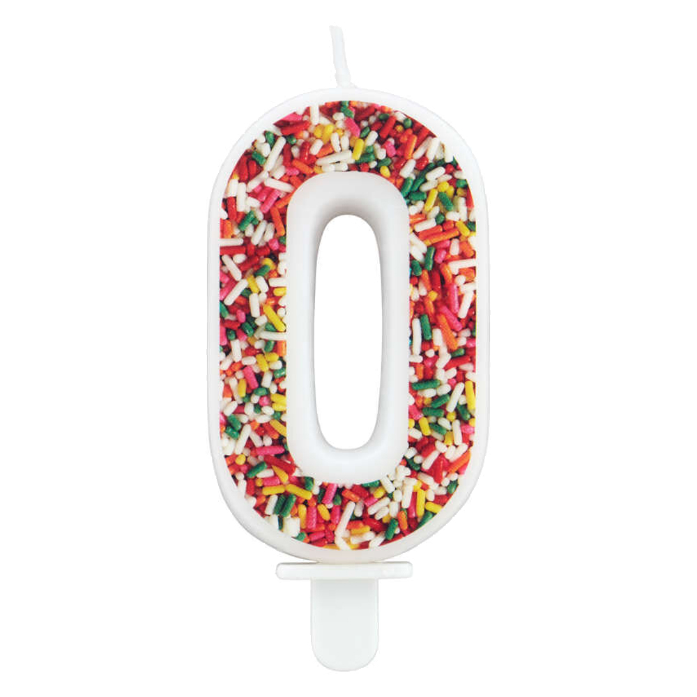 Wilton 'Number Zero' Sprinkle Candle