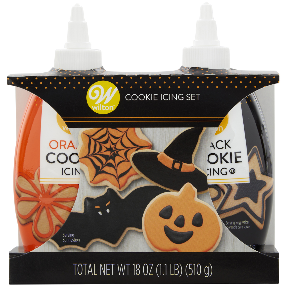 Wilton Black and Orange Cookie Icing, Set of 2