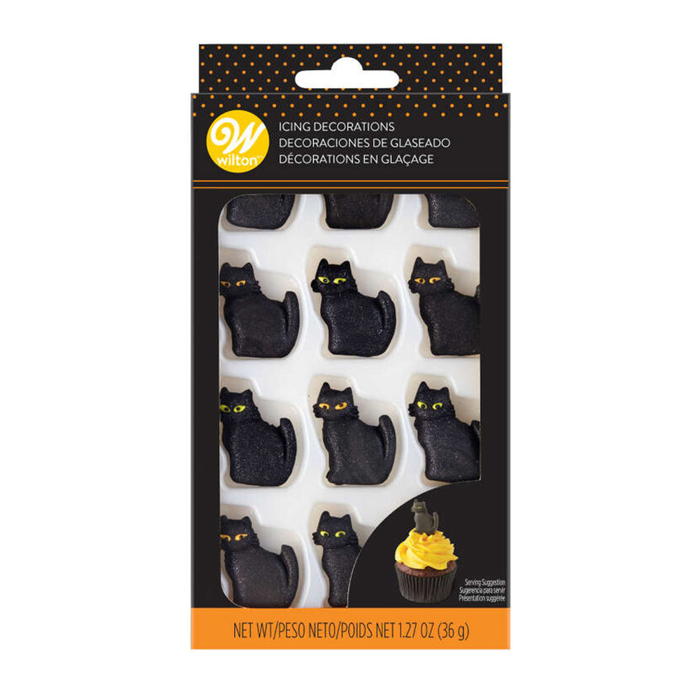 Wilton Black Cat Royal Icing Decorations, Pack of 10