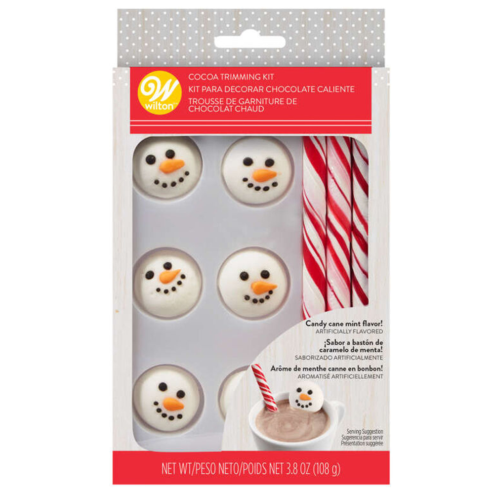 Wilton Candy Cane and Snowman Cocoa Trimming Kit, 3.8 oz.