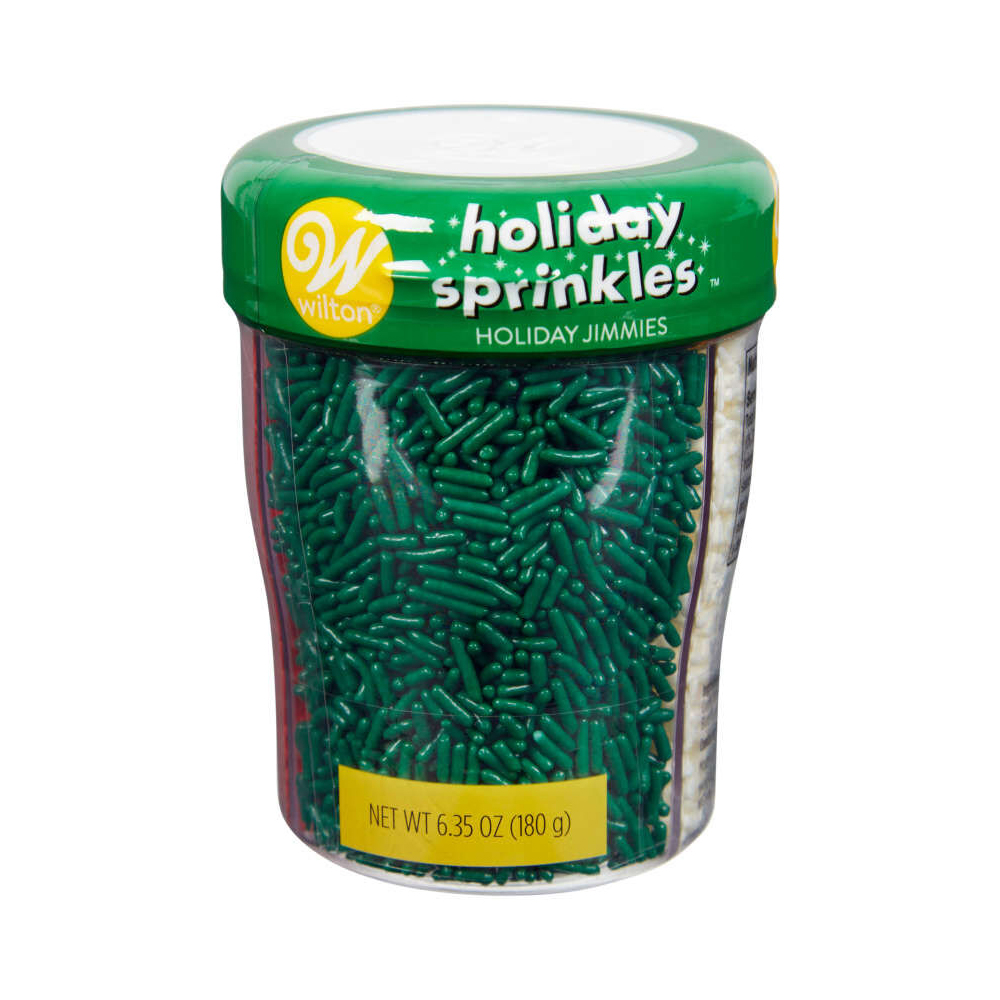 Wilton Christmas Jimmies Sprinkles, 3 Cell, 6.35 oz.