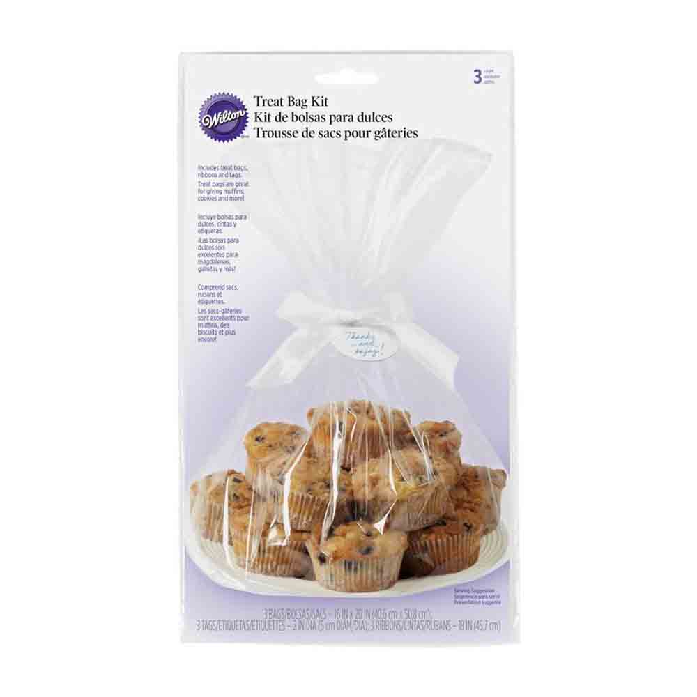 Wilton Clear Large Treat Bag Kit - Pack of 3