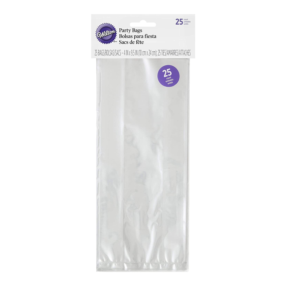 Wilton Clear Treat Bags, 4" x 9.5", Pack of 25
