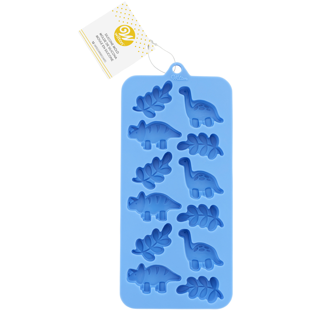 Wilton Dinosaurs and Leaves Silicone Candy Mold, 12 Cavities