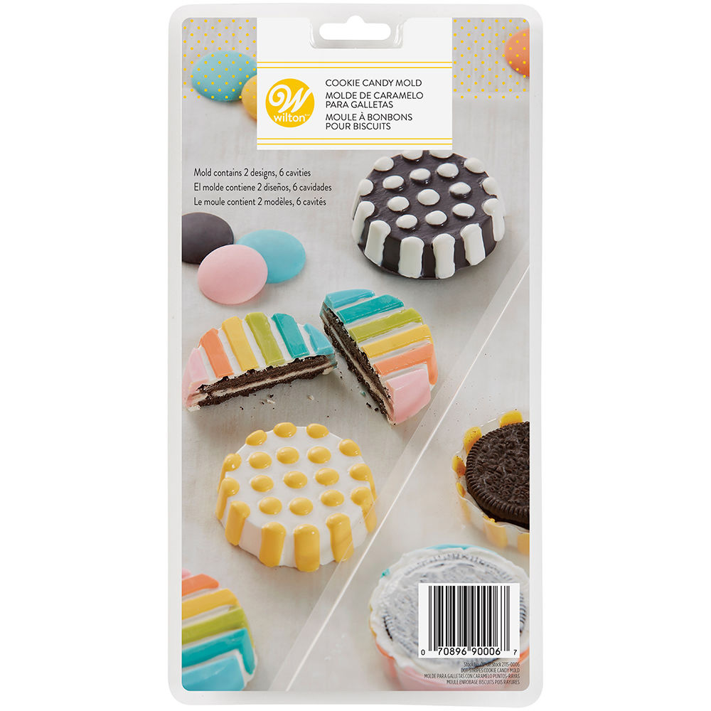 Wilton Dot & Stripes Cookie Candy Mold Flexible Plastic Chocolate Molds