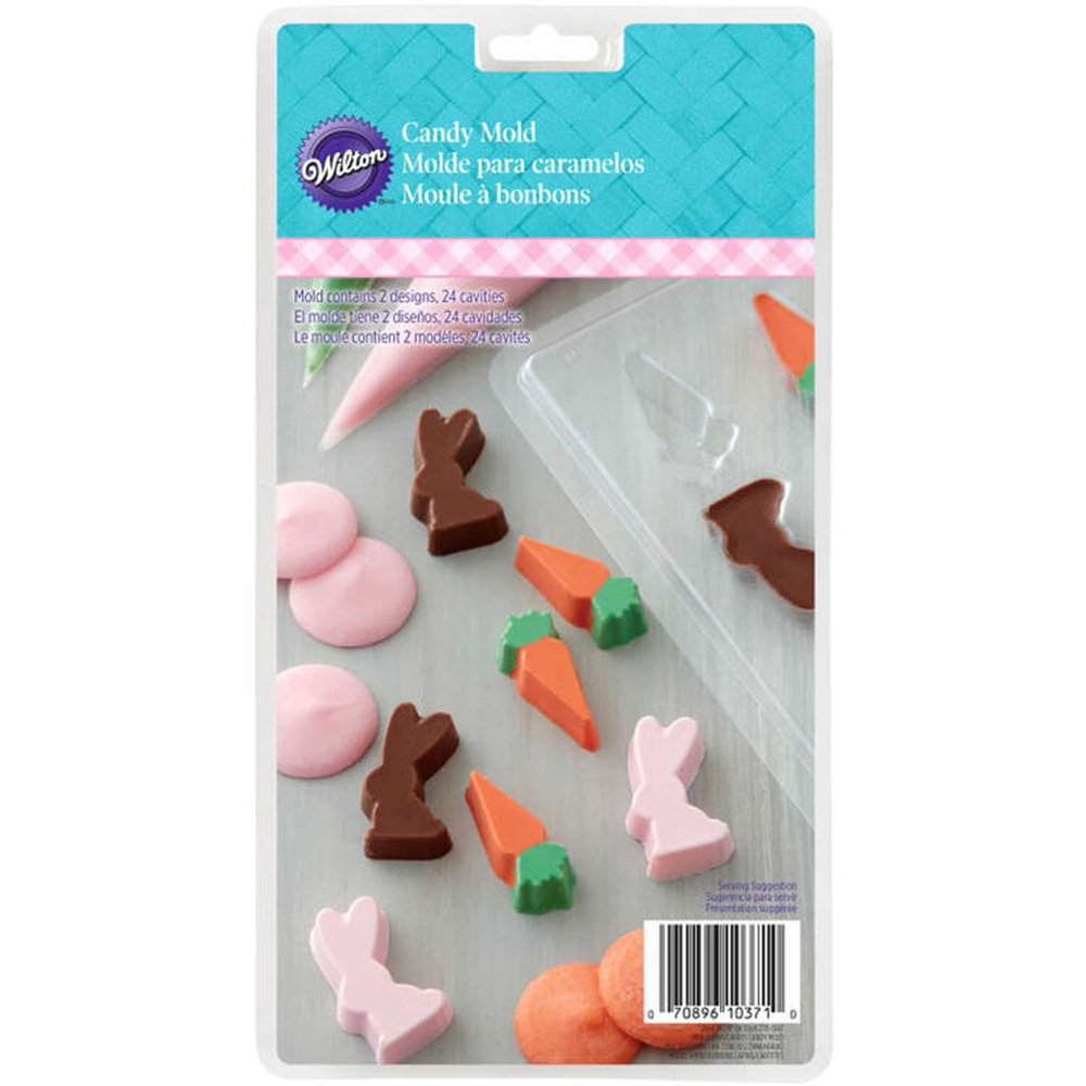 Wilton Easter Mini Bunny and Carrot Candy Mold, 24 Cavities
