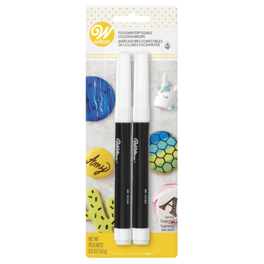 Wilton Food Writer Edible Black Markers, Set of 2