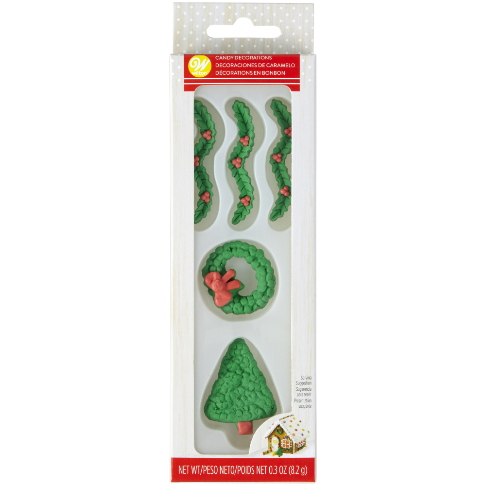 Wilton Gingerbread House Holiday Trim Candy Decorations, Pack of 5