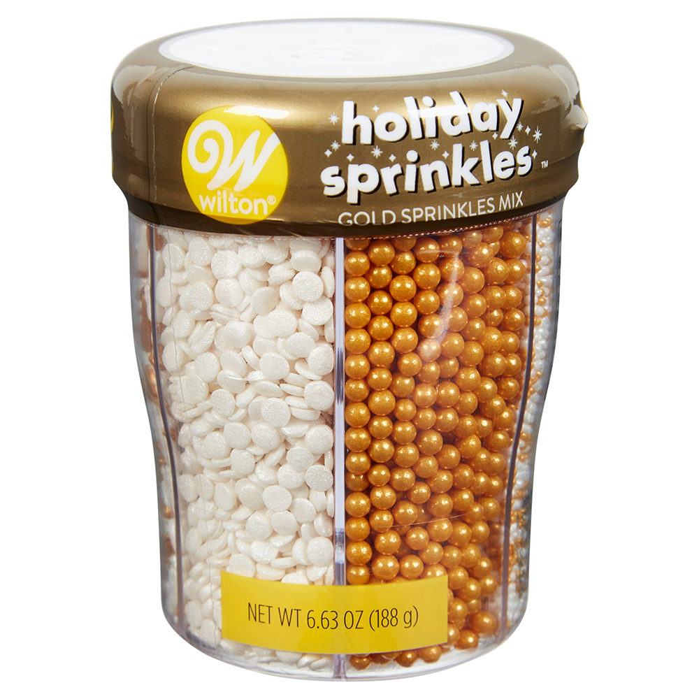 Wilton Gold & White Holiday Sprinkle Assortment, oz