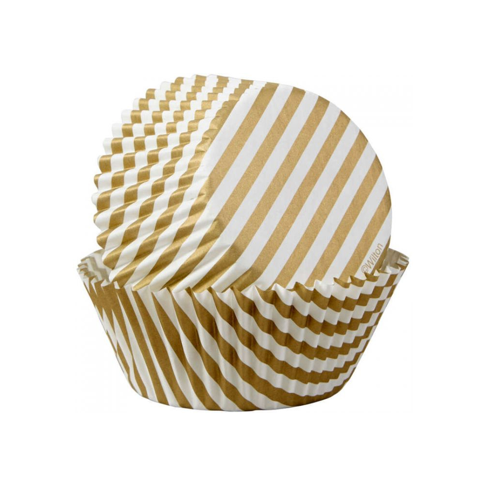 Wilton Gold Stripes Cupcake Liners, Pack of 50