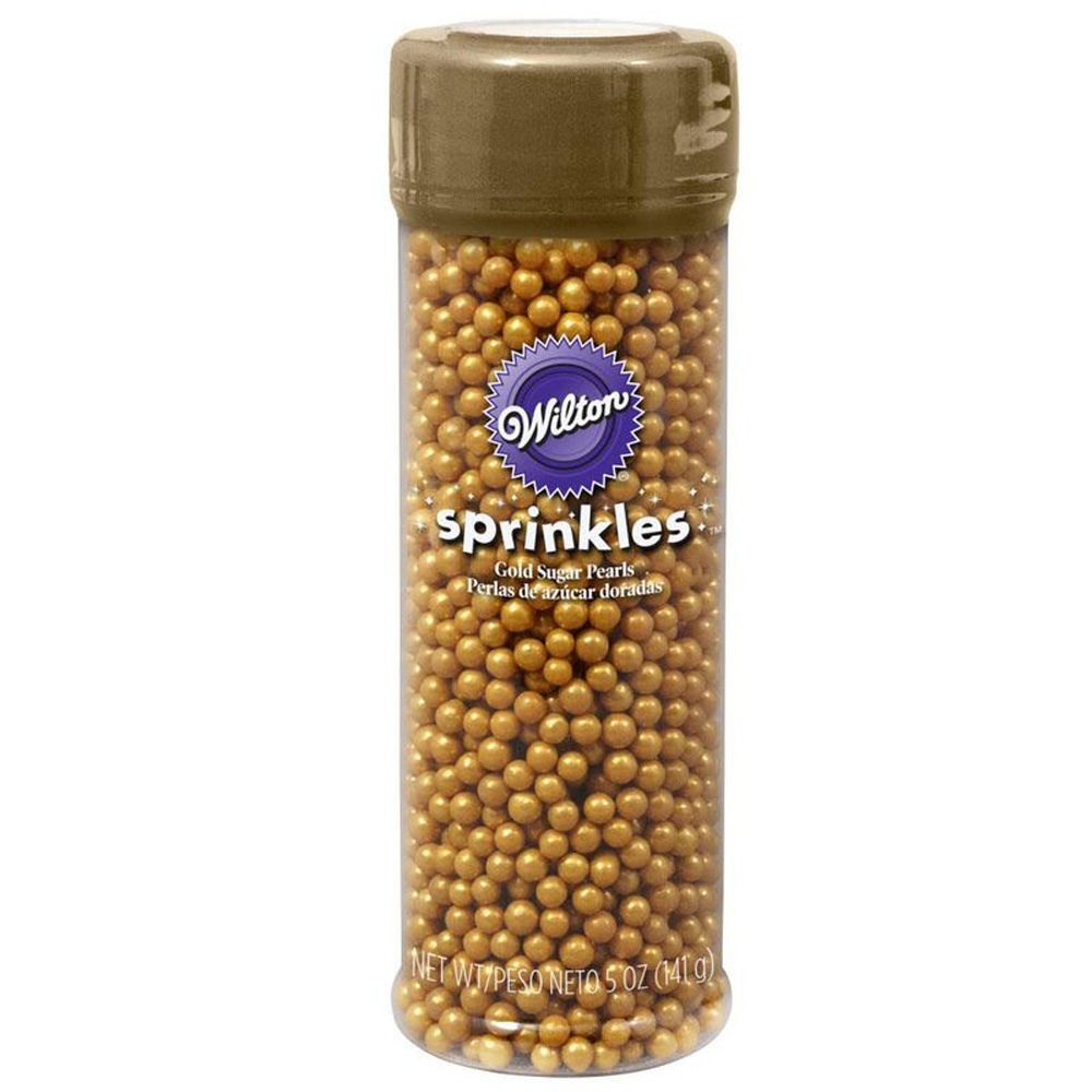 Wilton Gold Sugar Pearls, 5 oz.