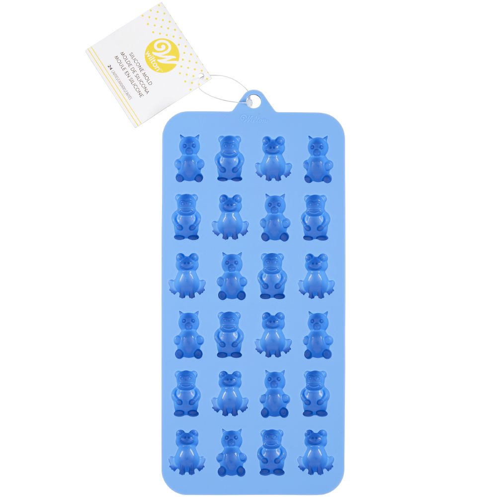 Wilton Gummy Animal Silicone Candy Mold, 24 Cavities
