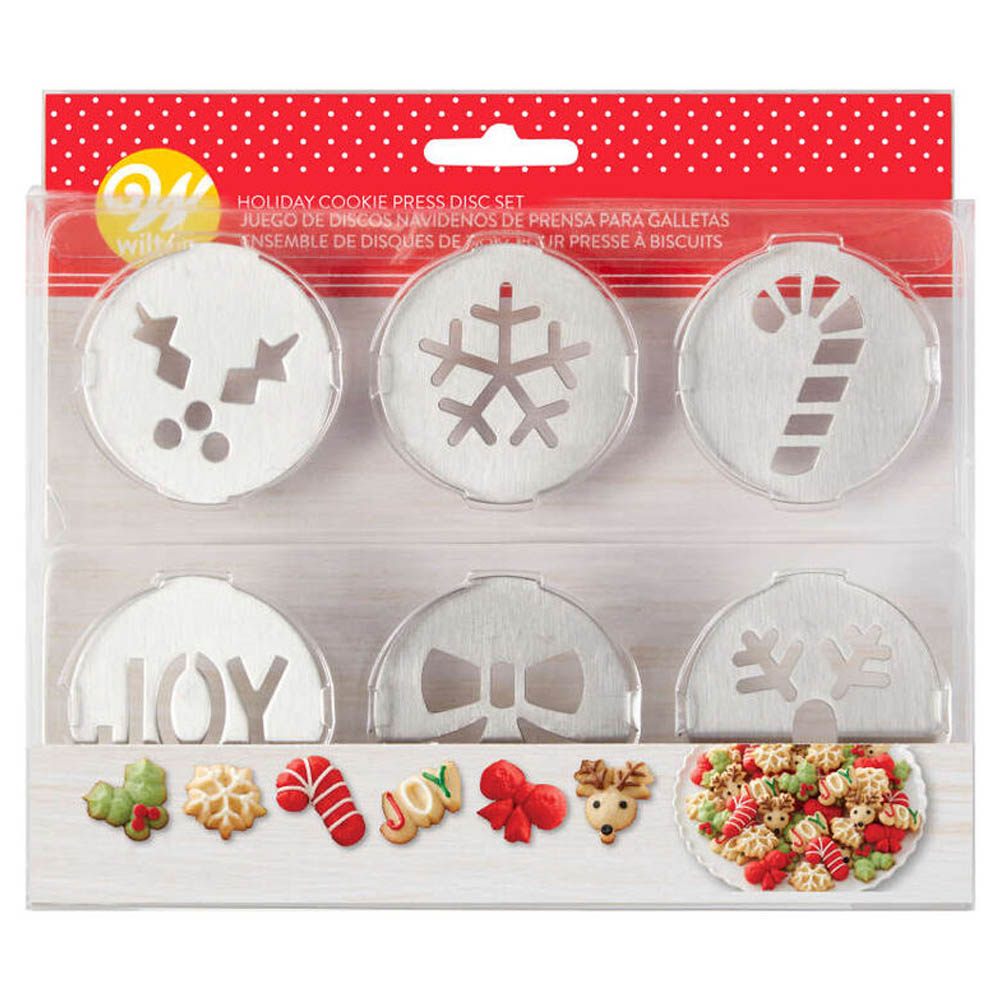 Wilton Holiday Cookie Press Disc Set, 6-Piece Set