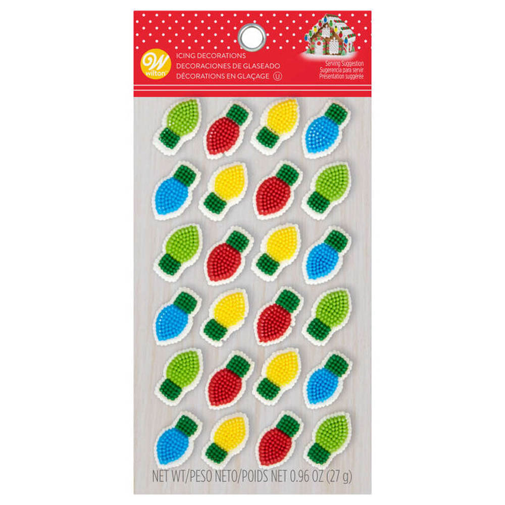 Wilton Holiday Light Bulb Icing Decorations, Pack of 24