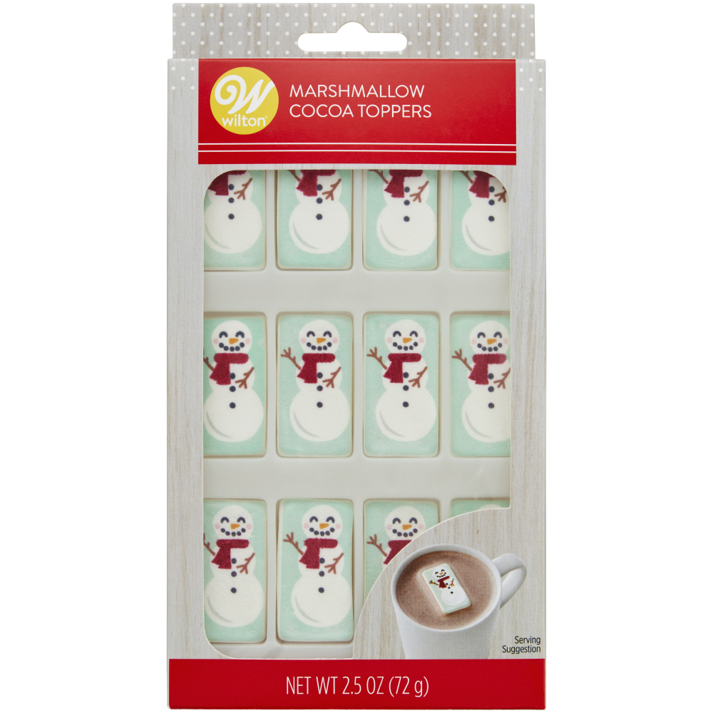 Wilton Marshmallow Edible Hot Cocoa Snowman Drink Toppers, Pack of 12