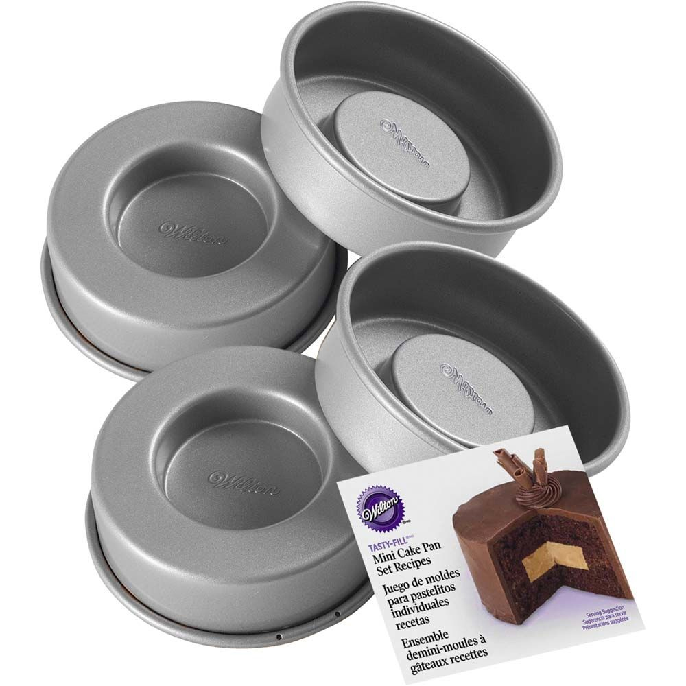 Wilton Mini TastyFill Cake Pan Set, 4 pans included Shaped Cake Pans