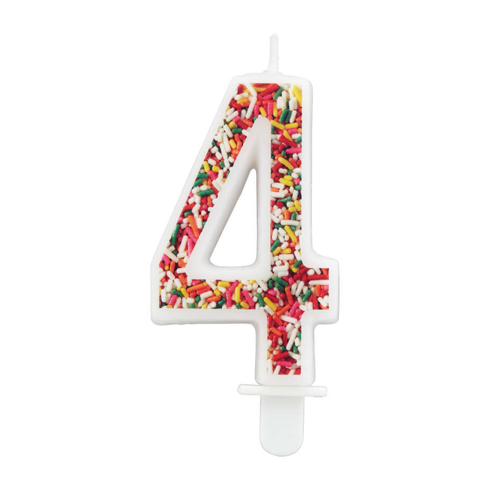 Wilton 'Number Four' Sprinkle Candle