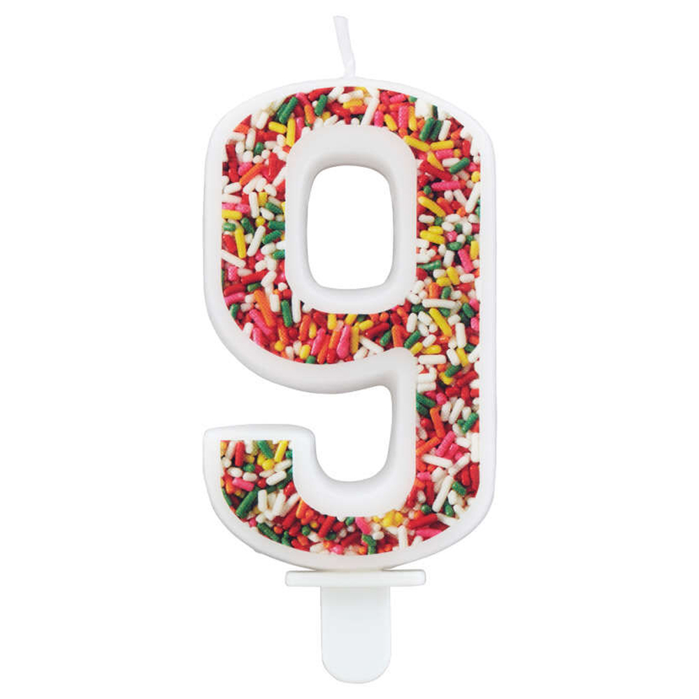 Wilton 'Number Nine' Sprinkle Candle