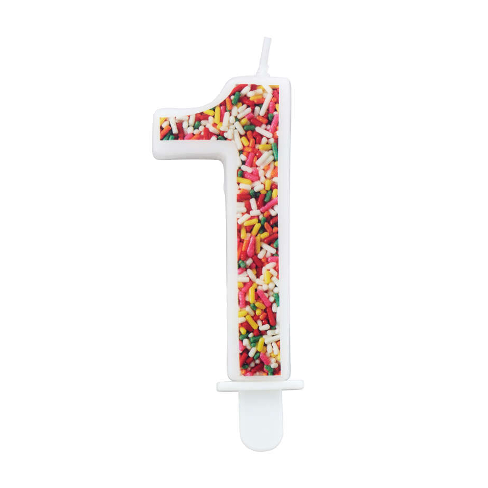 Wilton 'Number One' Sprinkle Candle