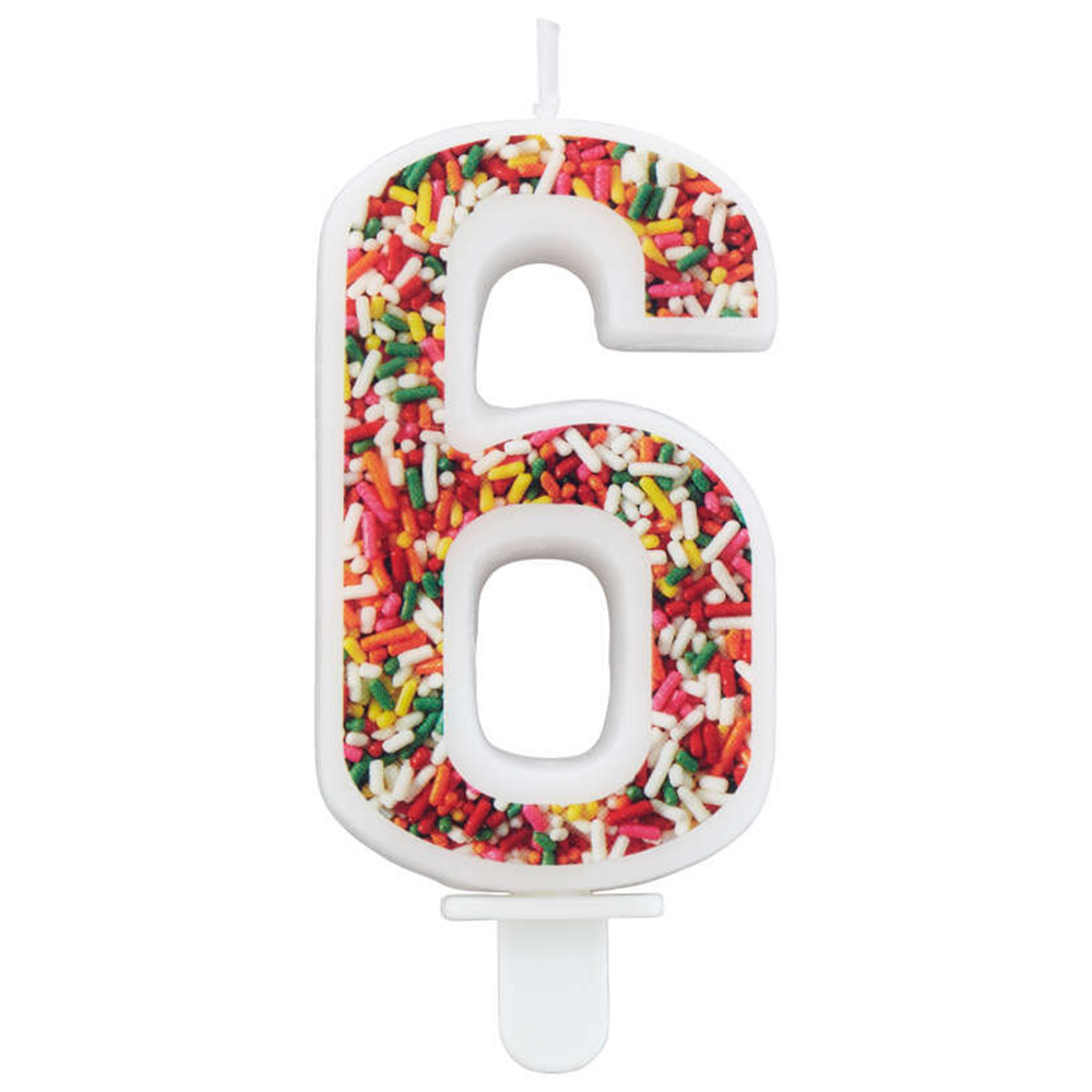 Wilton 'Number Six' Sprinkle Candle